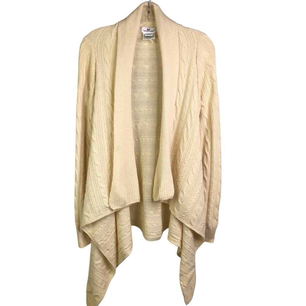 Vineyard Vines Cardigan Womens Size Small Cream Open Front Drape
